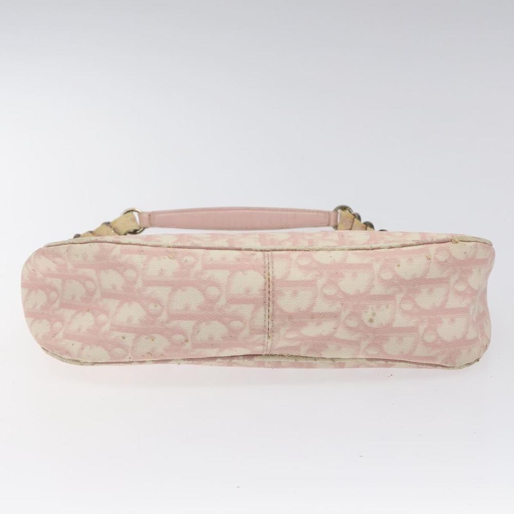 Christian Dior Trotter Canvas Romantic Chain Bag PVC Pink Silver Auth 124129 - Picture 5 of 16